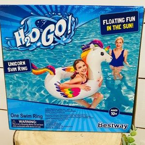 Unicorn Swim Ring Float H2O GO New!